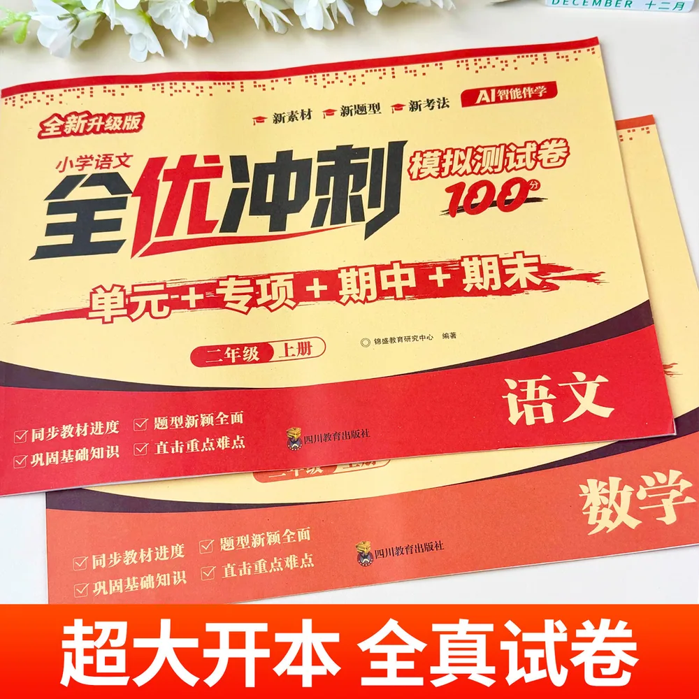 难不倒全优冲刺100分试卷二年级上下册语数全套（细节图 2）