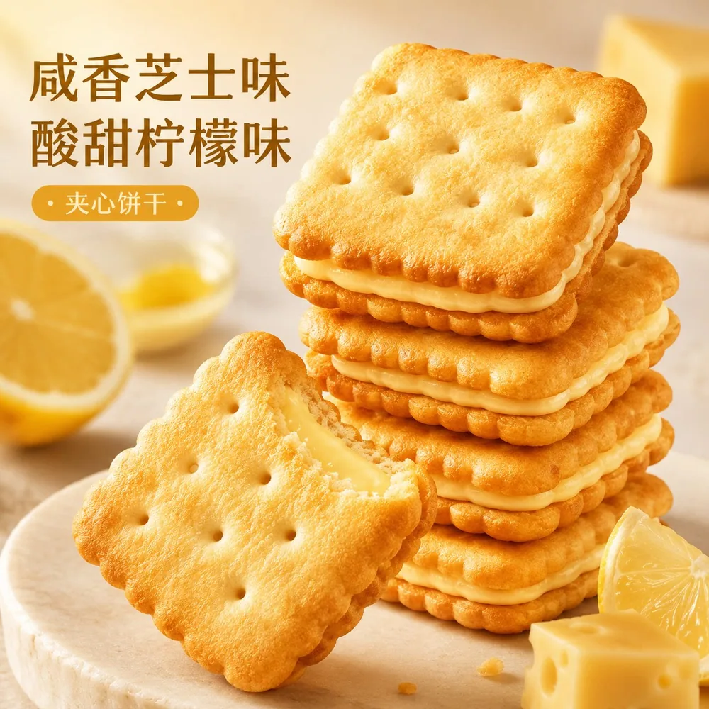 皇大雄夹心饼干芝士柠檬30包