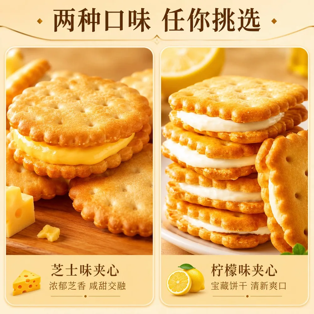 皇大雄夹心饼干芝士柠檬30包独立包装（细节图 1）