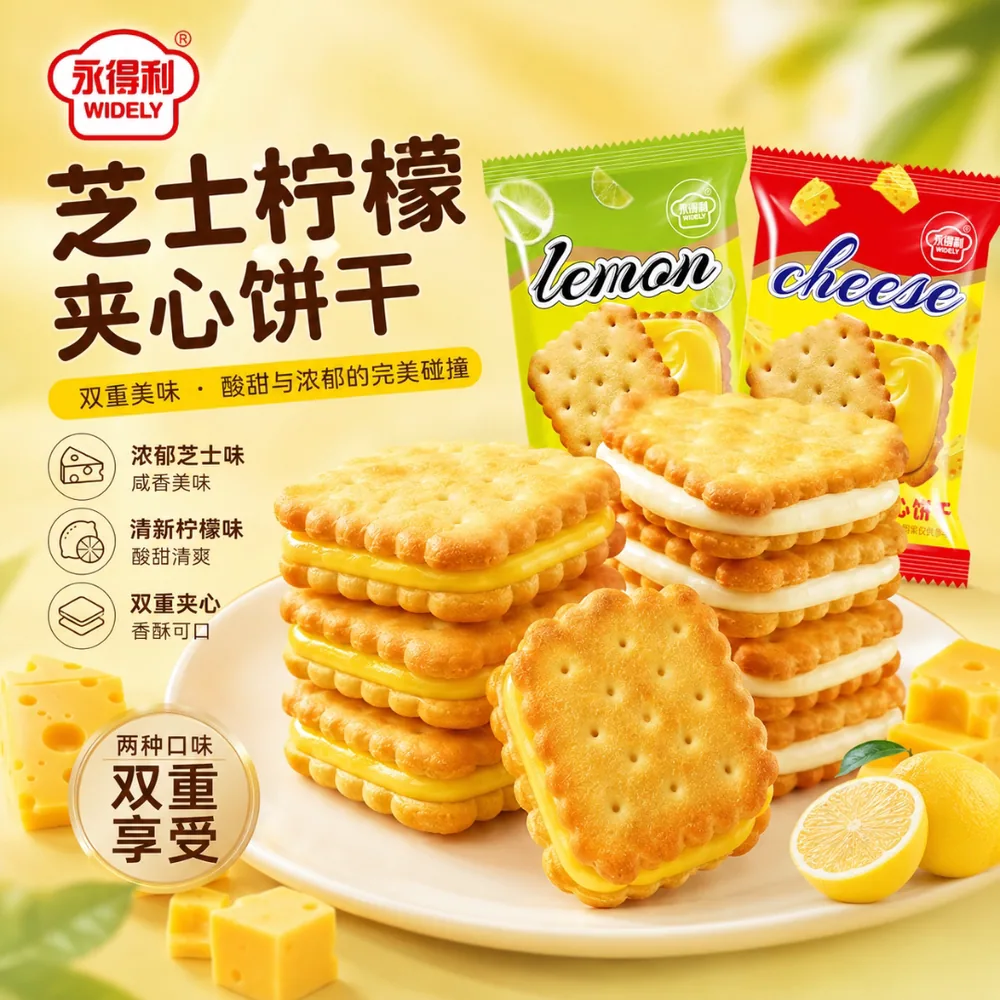 皇大雄夹心饼干芝士柠檬30包独立包装（细节图 2）