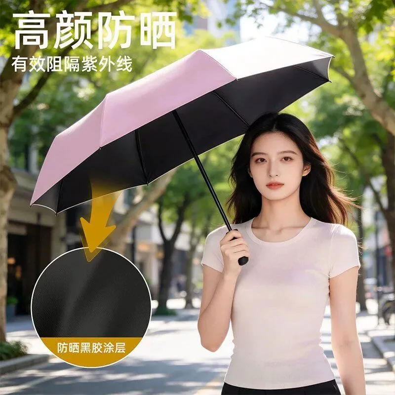 优达斯全自动黑胶晴雨伞撑开状态