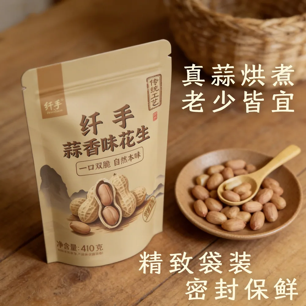 纤手焦糖瓜子与带壳花生组合（细节图 2）