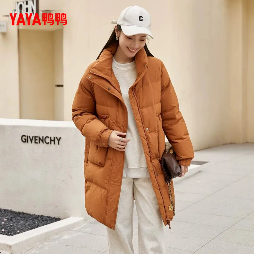 鸭鸭中长款立领加厚羽绒服（细节图 2）