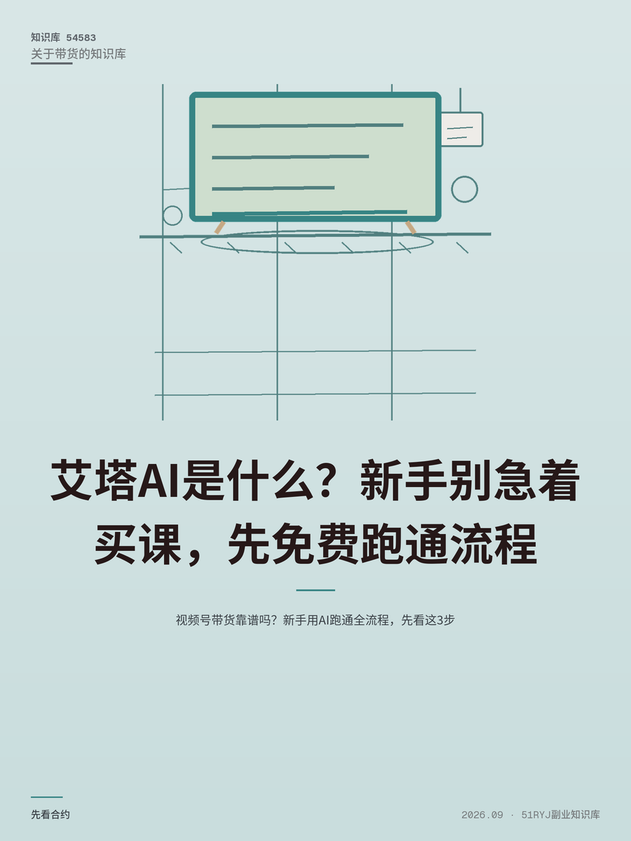 视频号带货靠谱吗？新手用AI跑通全流程，先看这3步