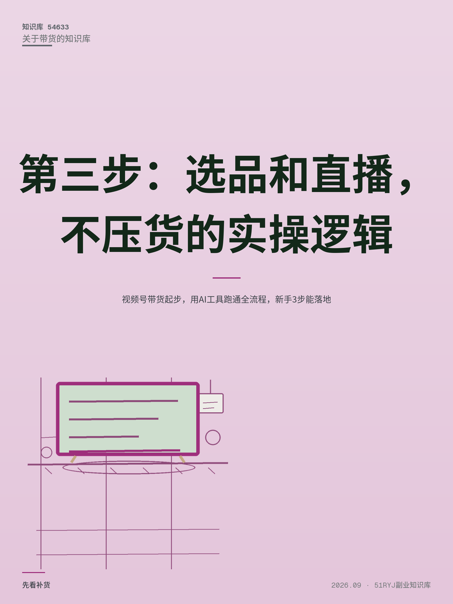 视频号带货起步，用AI工具跑通全流程，新手3步能落地