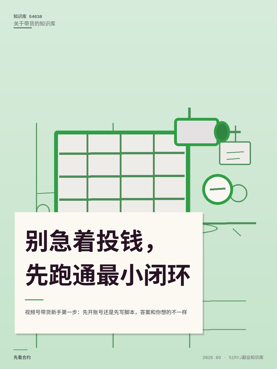 视频号带货新手第一步：先开账号还是先写脚本，答案和你想的不一样