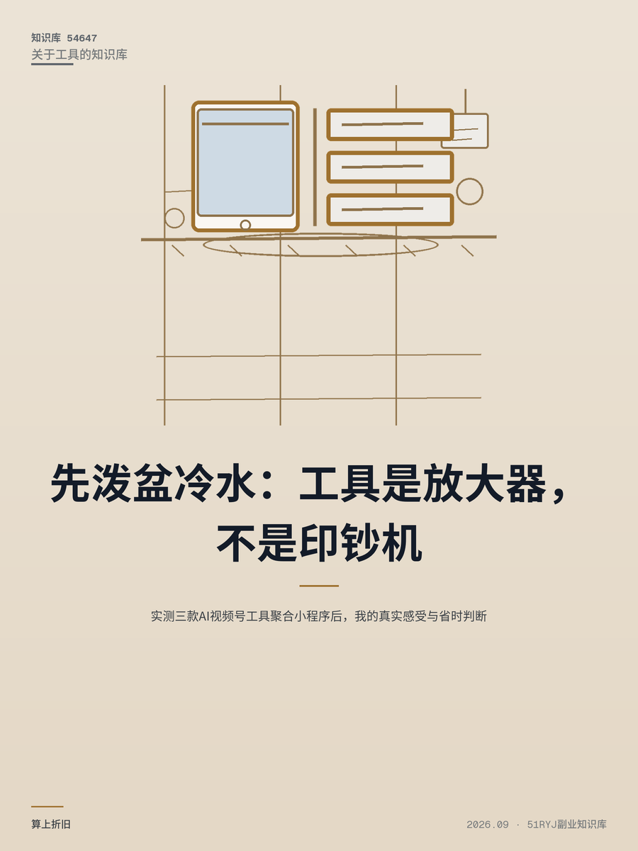 实测三款AI视频号工具聚合小程序后，我的真实感受与省时判断
