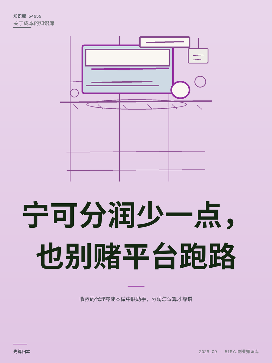 收款码代理零成本做中联助手，分润怎么算才靠谱