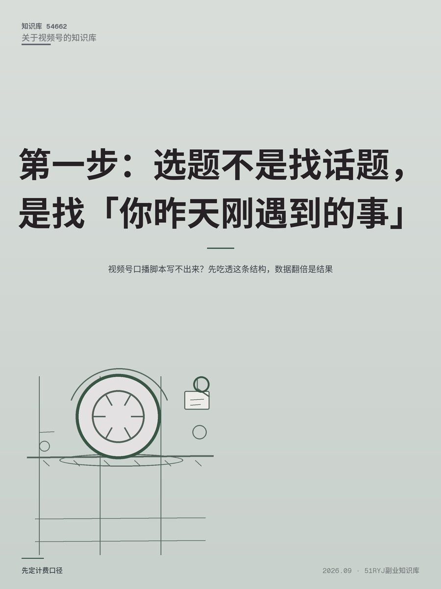 视频号口播脚本写不出来？先吃透这条结构，数据翻倍是结果