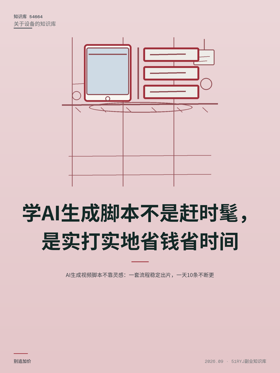 AI生成视频脚本不靠灵感：一套流程稳定出片，一天10条不断更