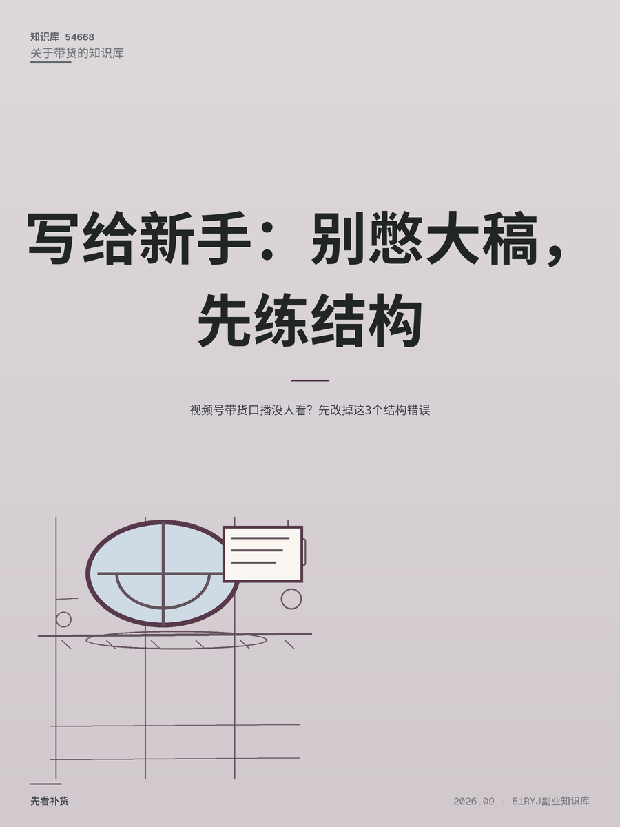 视频号带货口播没人看？先改掉这3个结构错误