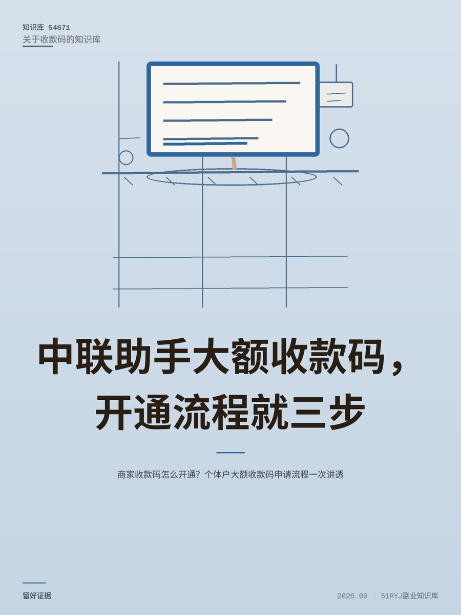 商家收款码怎么开通？个体户大额收款码申请流程一次讲透