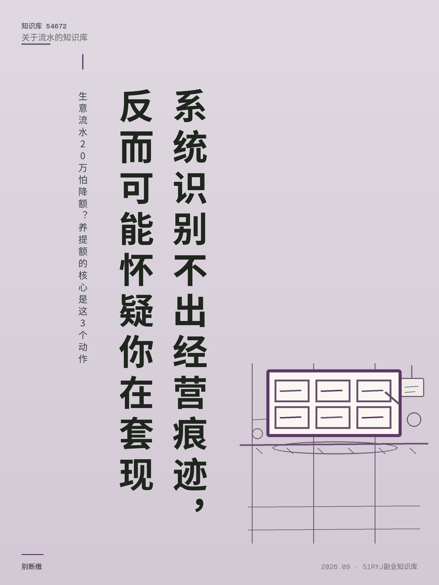 生意流水20万怕降额？养提额的核心是这3个动作