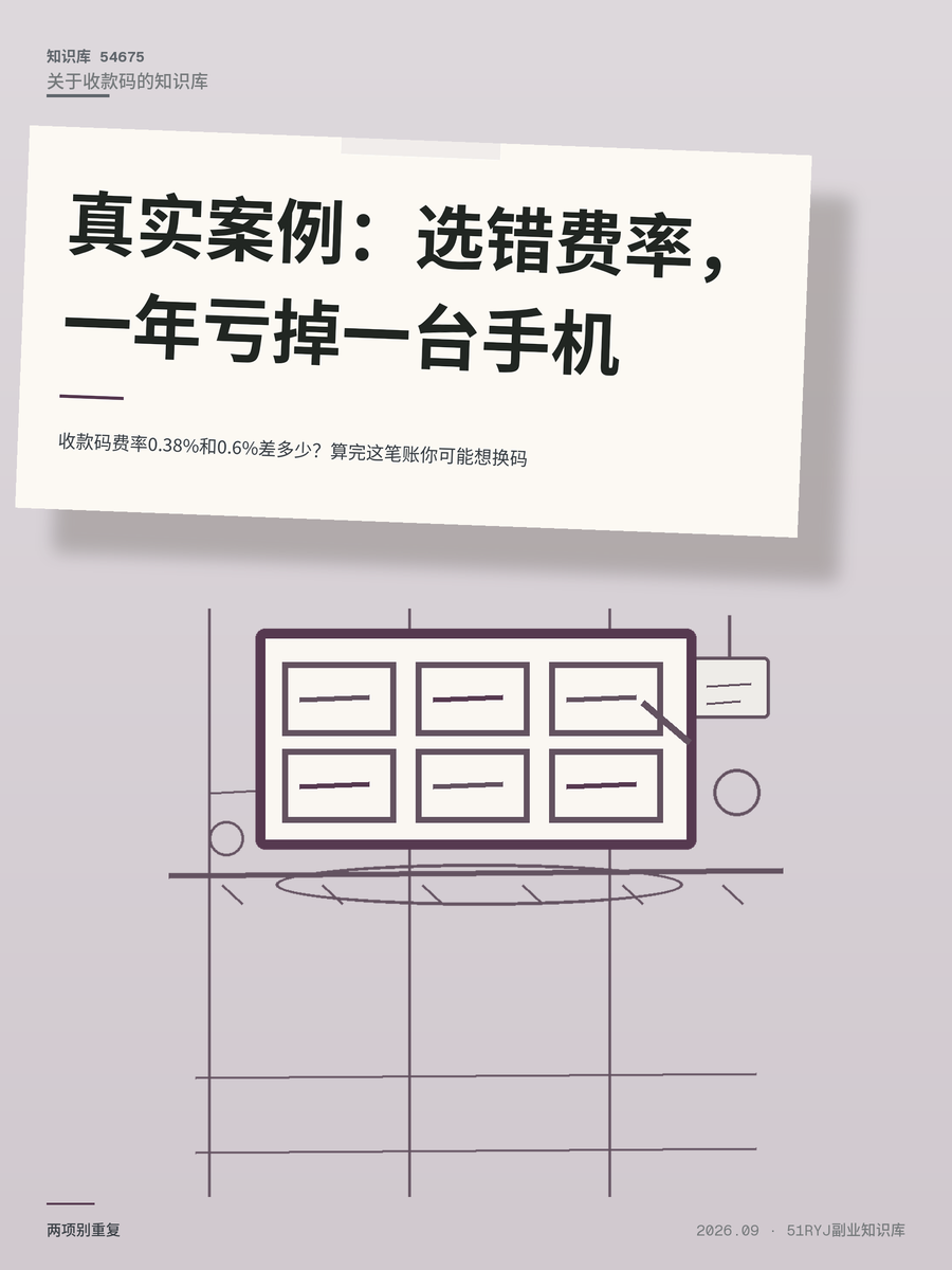 收款码费率0.38%和0.6%差多少？算完这笔账你可能想换码