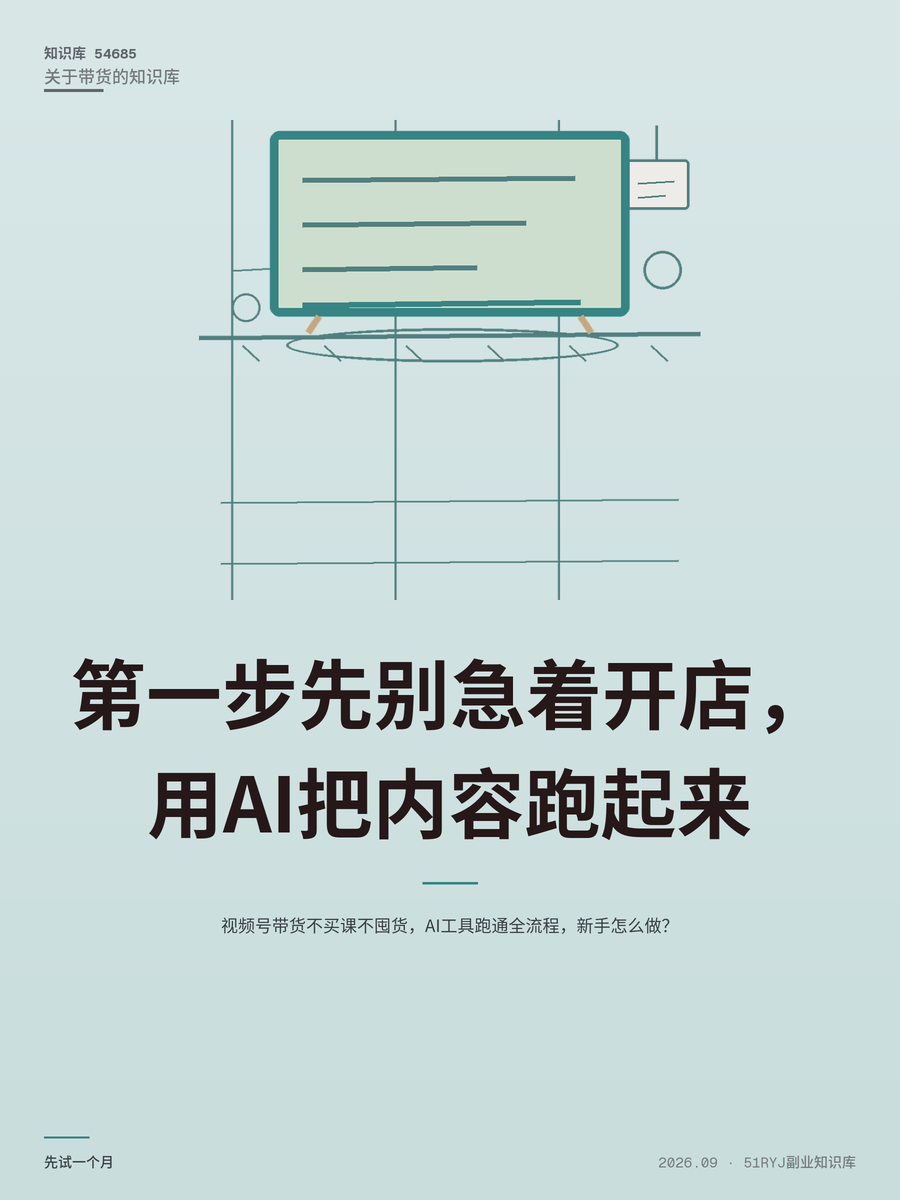 视频号带货不买课不囤货，AI工具跑通全流程，新手怎么做？