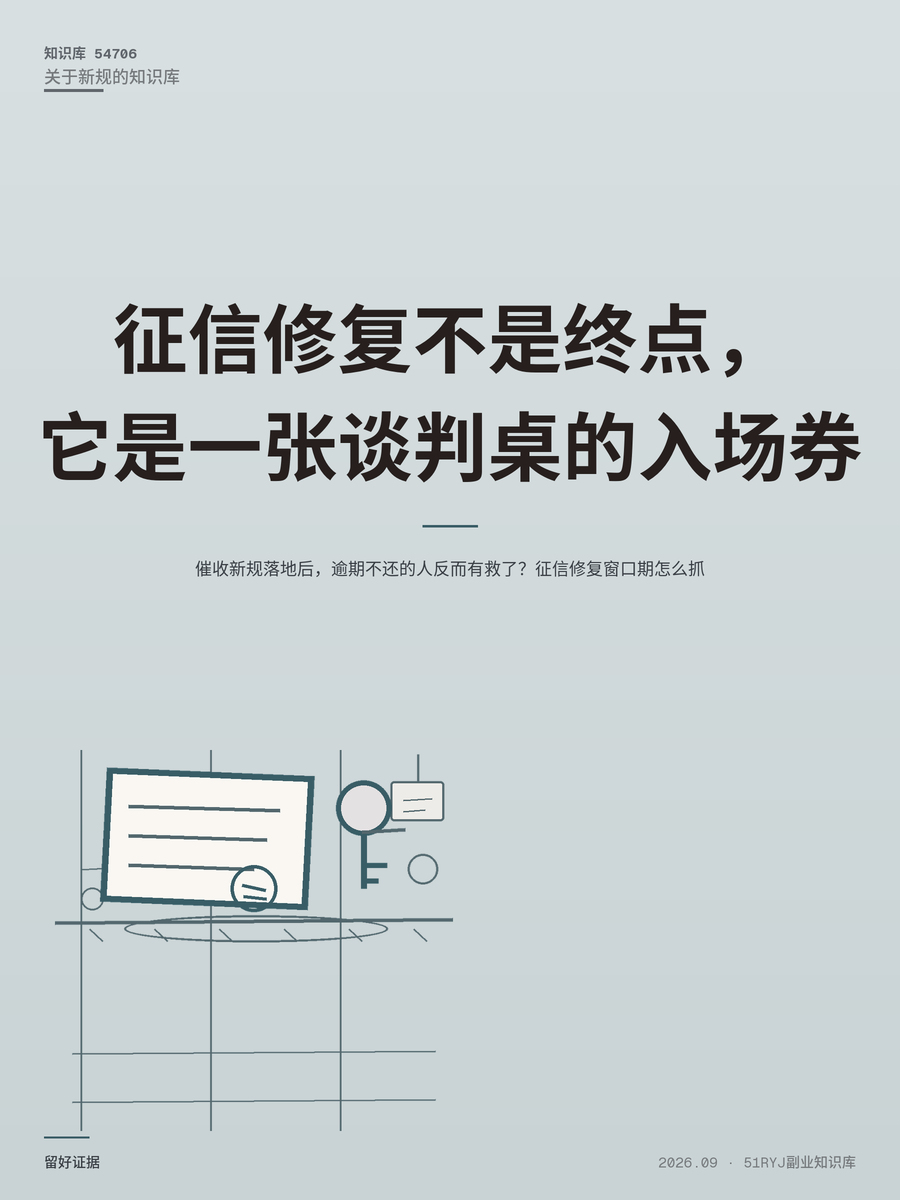 催收新规落地后，逾期不还的人反而有救了？征信修复窗口期怎么抓