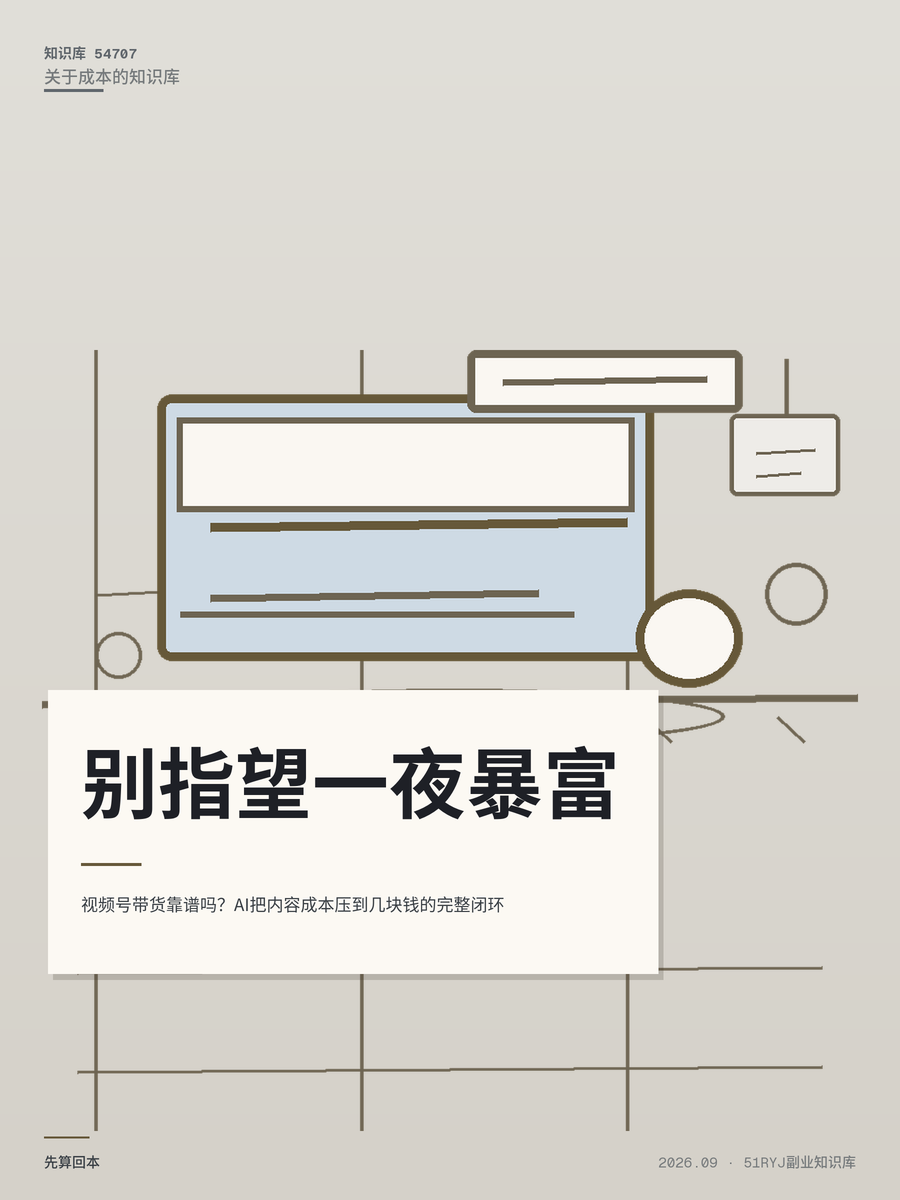 视频号带货靠谱吗？AI把内容成本压到几块钱的完整闭环