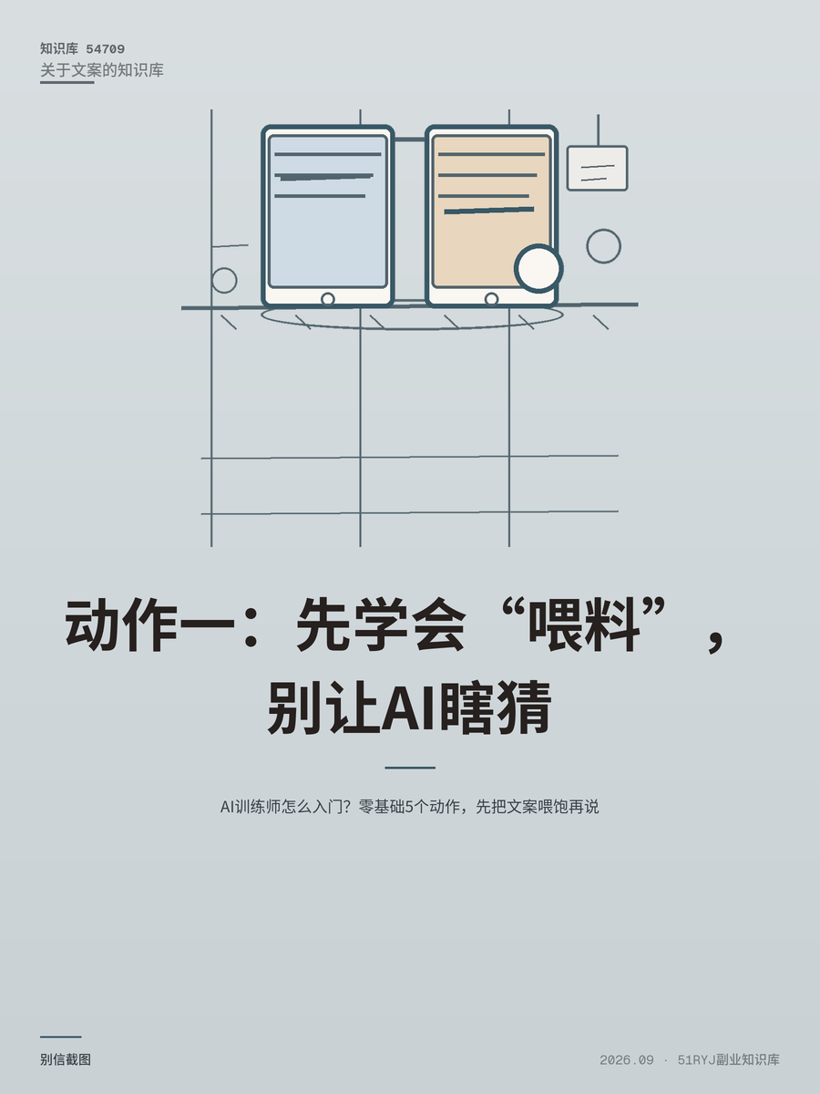 AI训练师怎么入门？零基础5个动作，先把文案喂饱再说