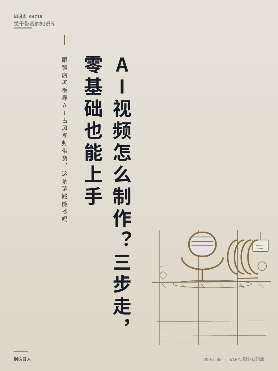 眼镜店老板靠AI古风视频带货，这条链路能抄吗