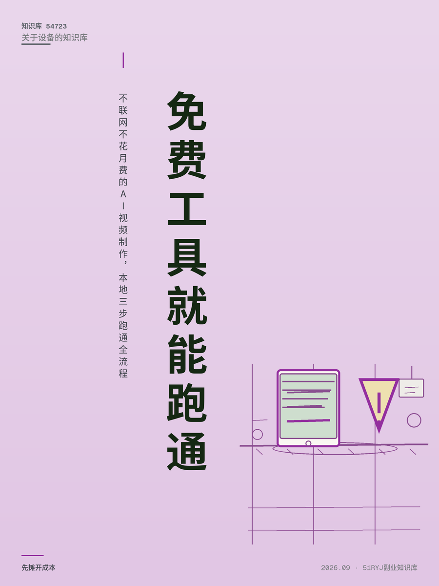 不联网不花月费的AI视频制作，本地三步跑通全流程