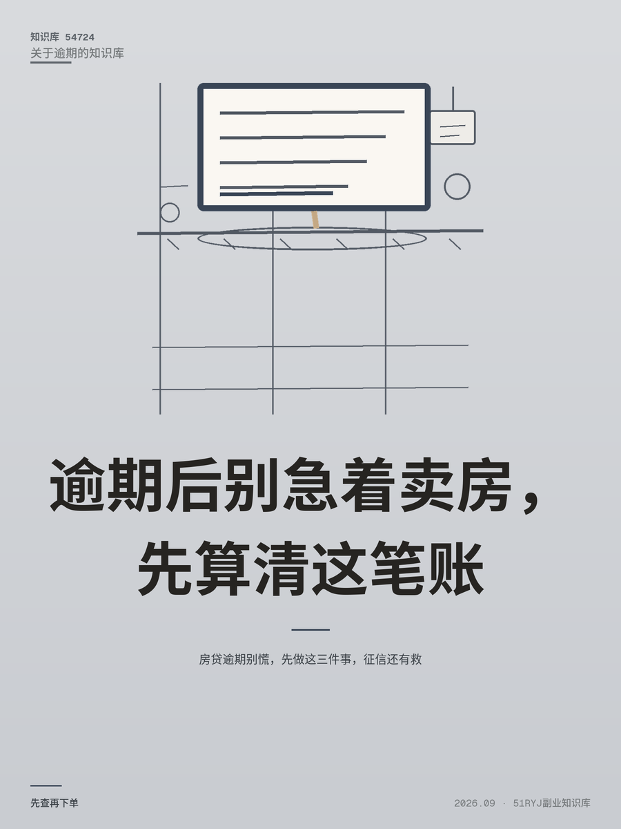 房贷逾期别慌，先做这三件事，征信还有救