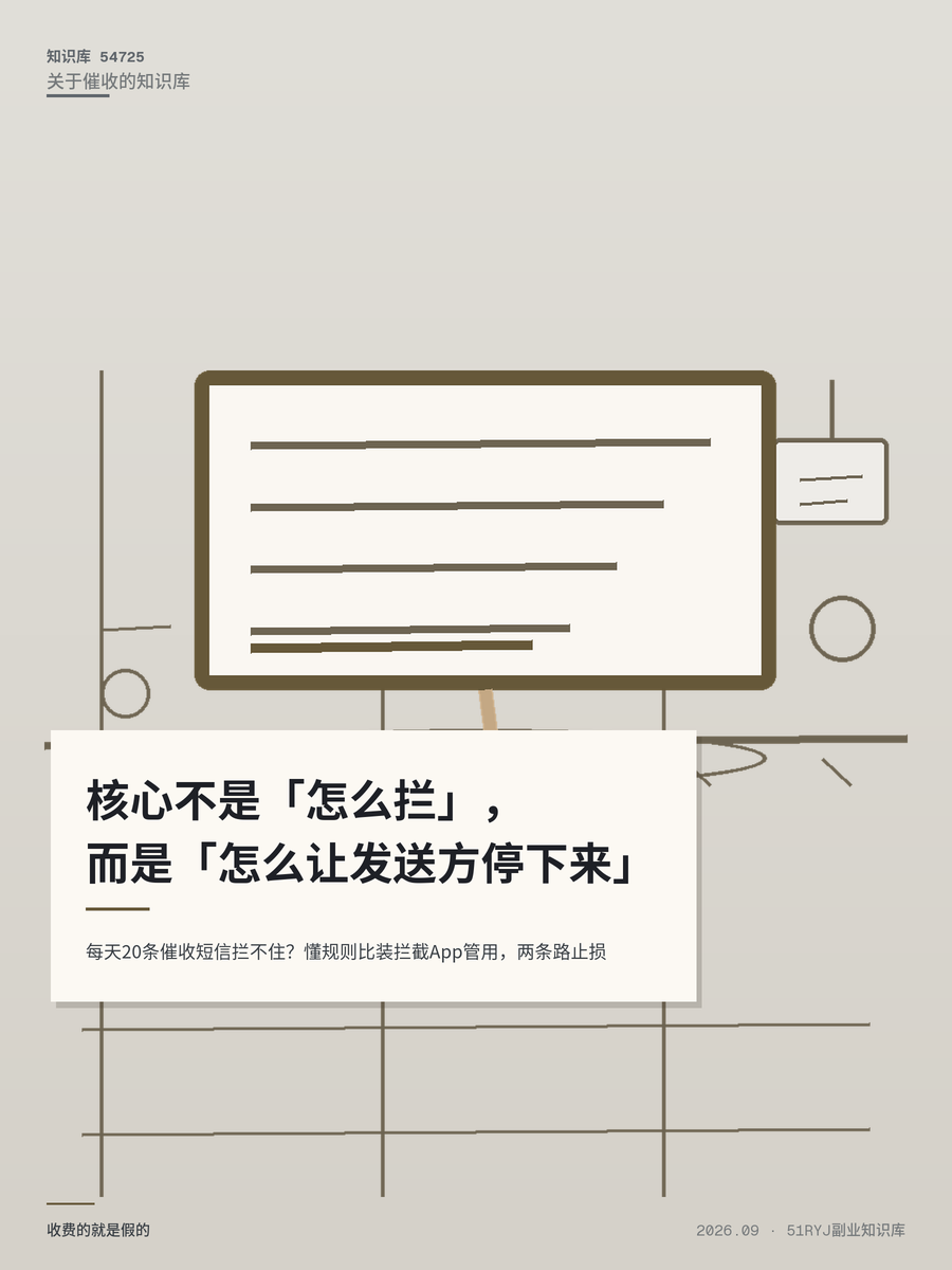每天20条催收短信拦不住？懂规则比装拦截App管用，两条路止损