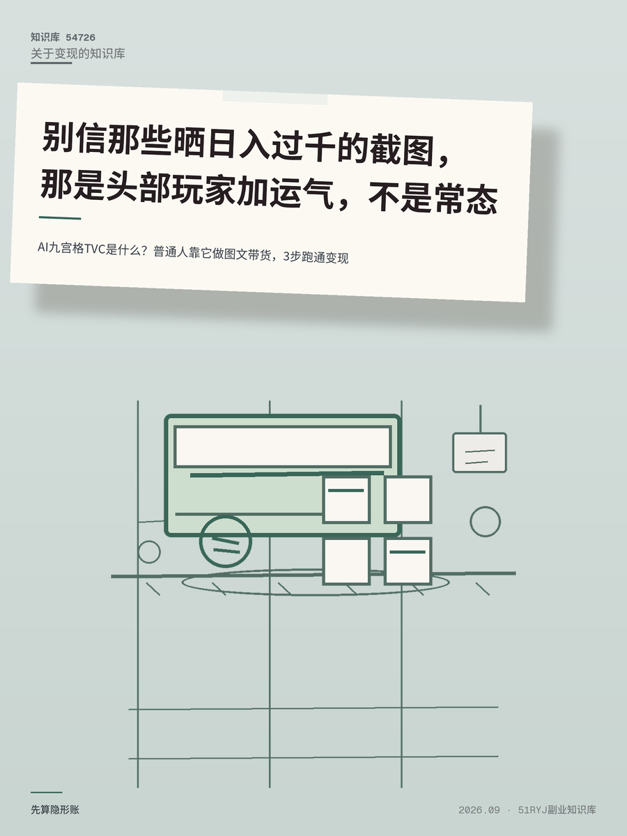 AI九宫格TVC是什么？普通人靠它做图文带货，3步跑通变现