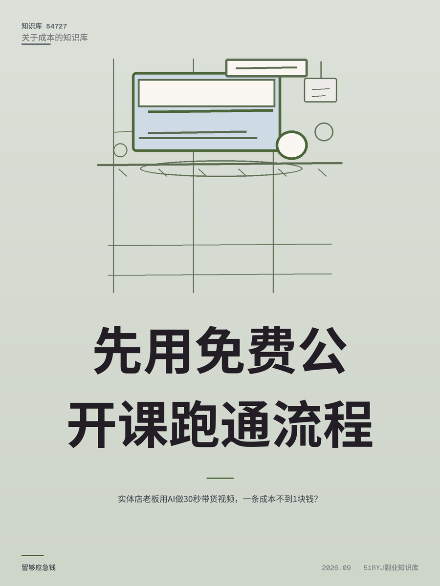 实体店老板用AI做30秒带货视频，一条成本不到1块钱？