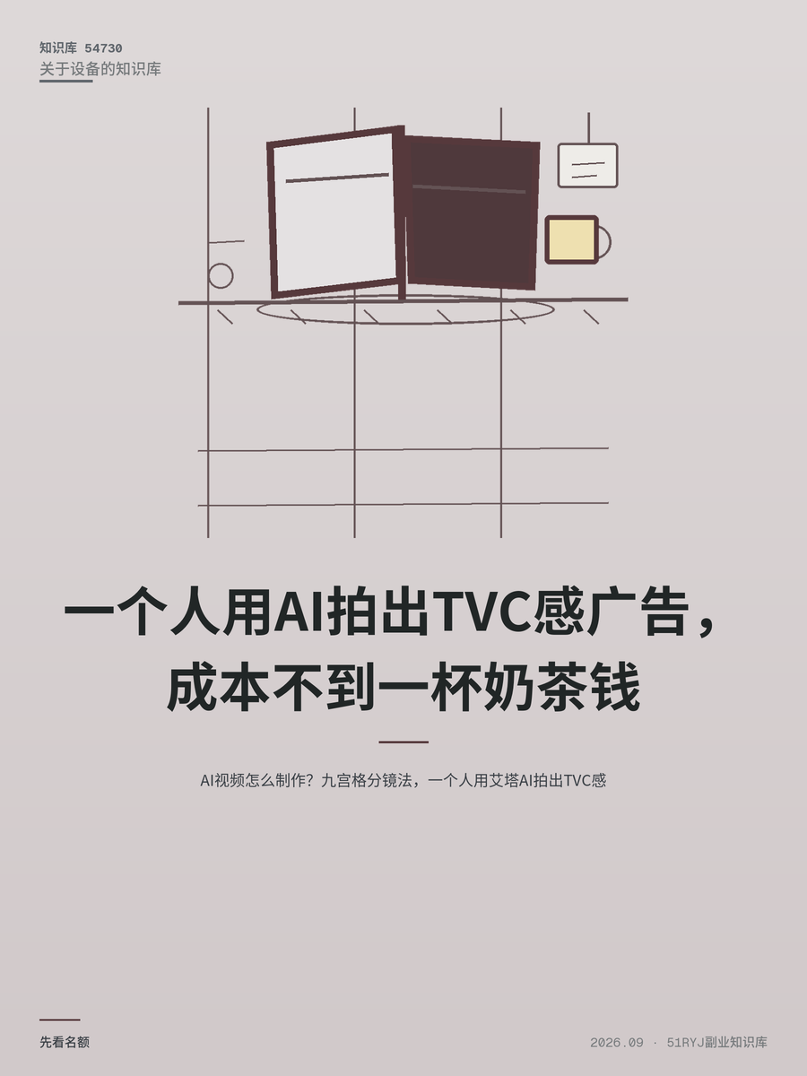 AI视频怎么制作？九宫格分镜法，一个人用艾塔AI拍出TVC感