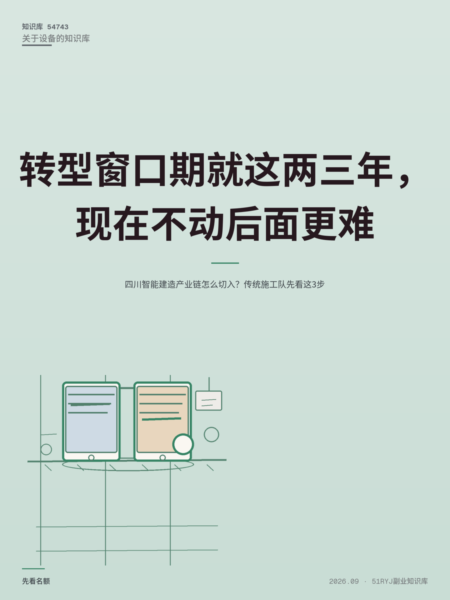 四川智能建造产业链怎么切入？传统施工队先看这3步