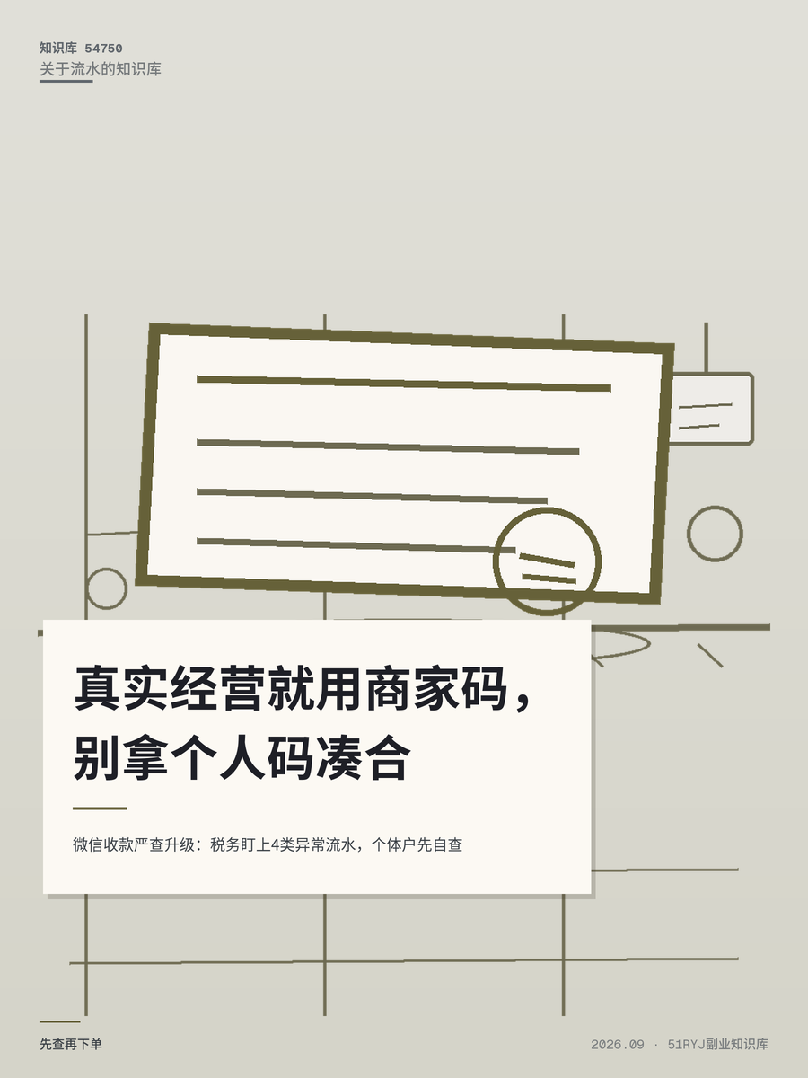 微信收款严查升级：税务盯上4类异常流水，个体户先自查