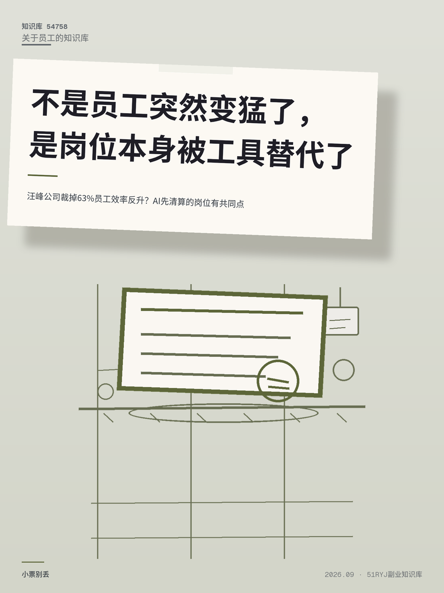 汪峰公司裁掉63%员工效率反升？AI先清算的岗位有共同点