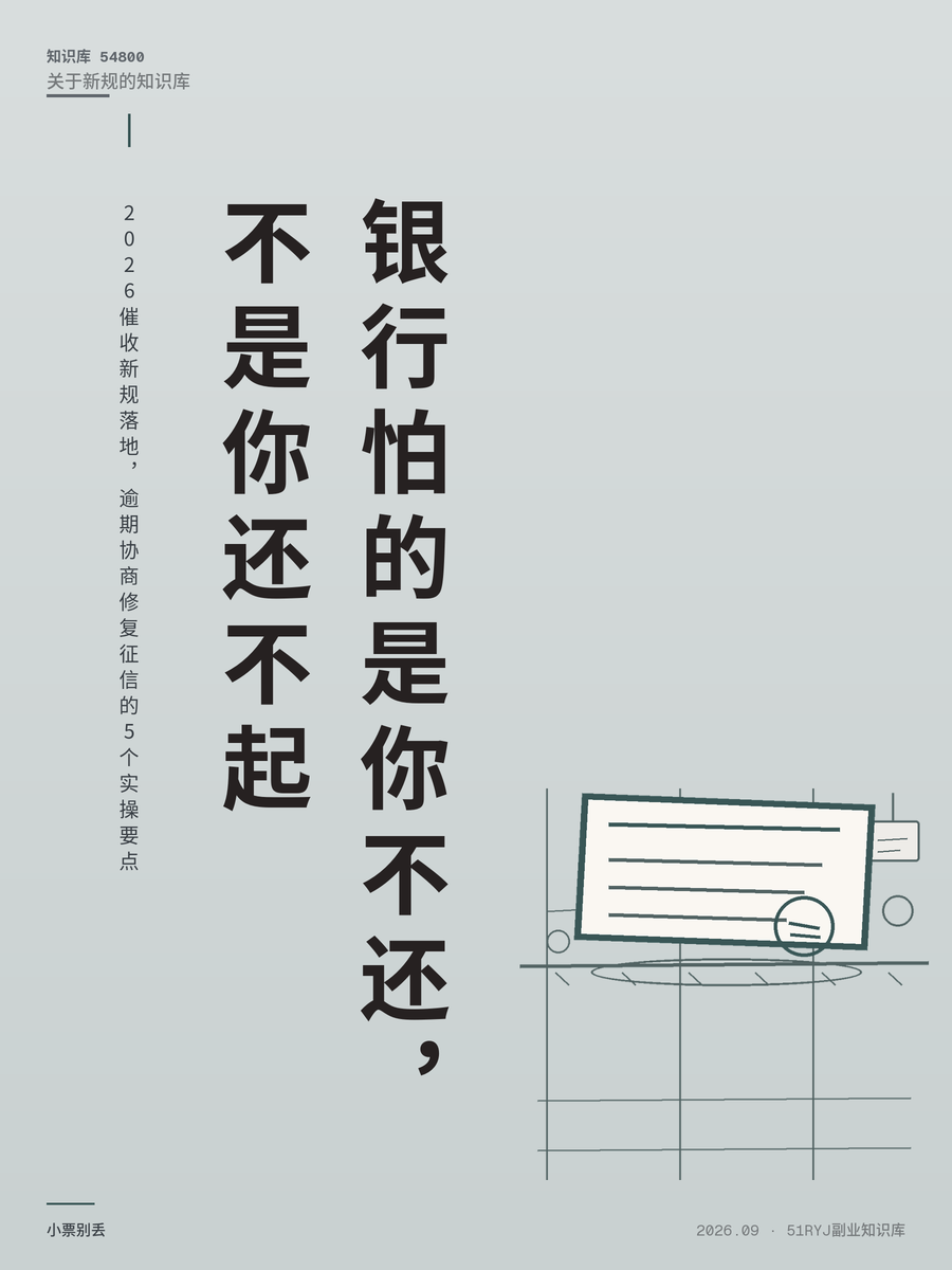 2026催收新规落地，逾期协商修复征信的5个实操要点