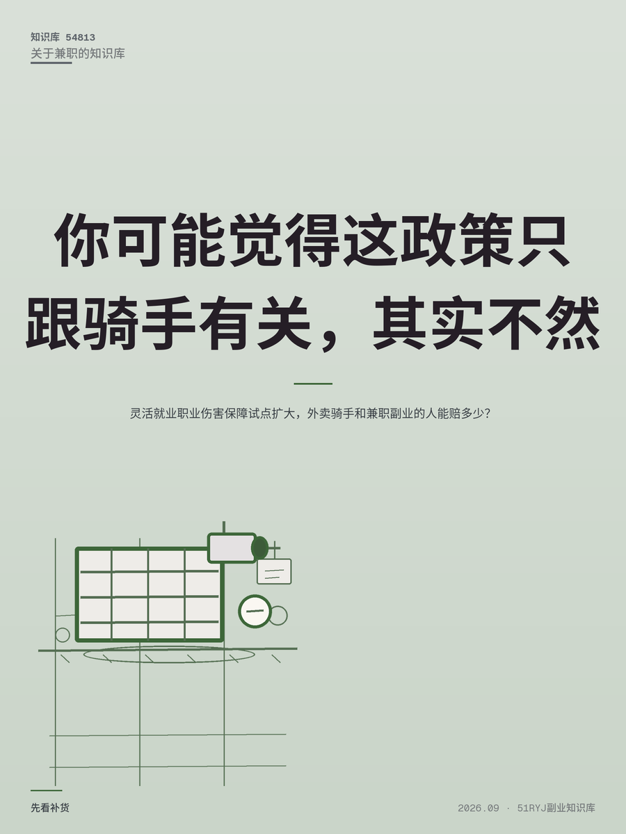 灵活就业职业伤害保障试点扩大，外卖骑手和兼职副业的人能赔多少？