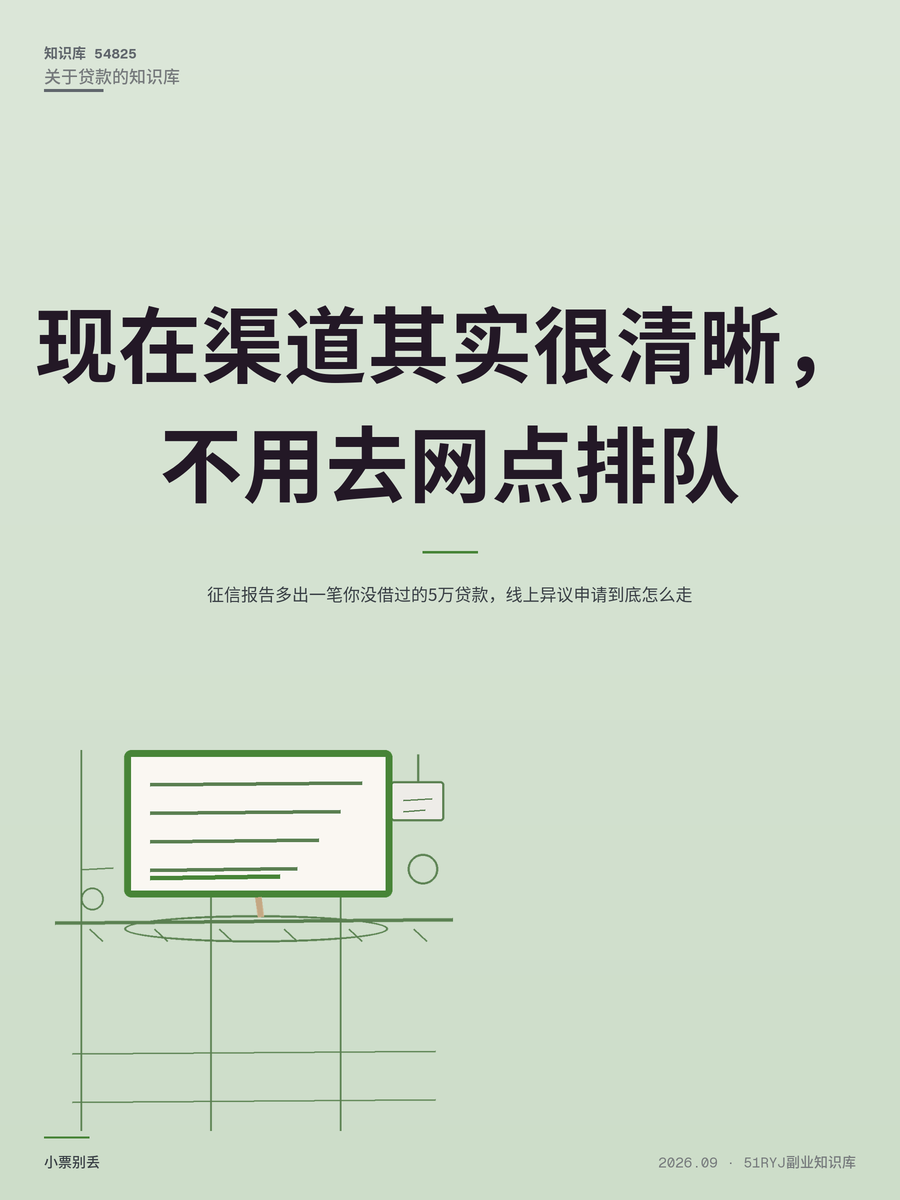 征信报告多出一笔你没借过的5万贷款，线上异议申请到底怎么走