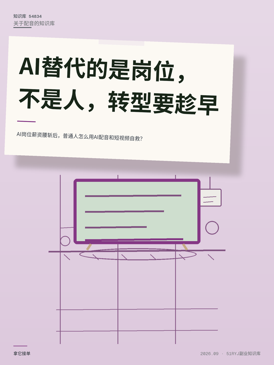 AI岗位薪资腰斩后，普通人怎么用AI配音和短视频自救？