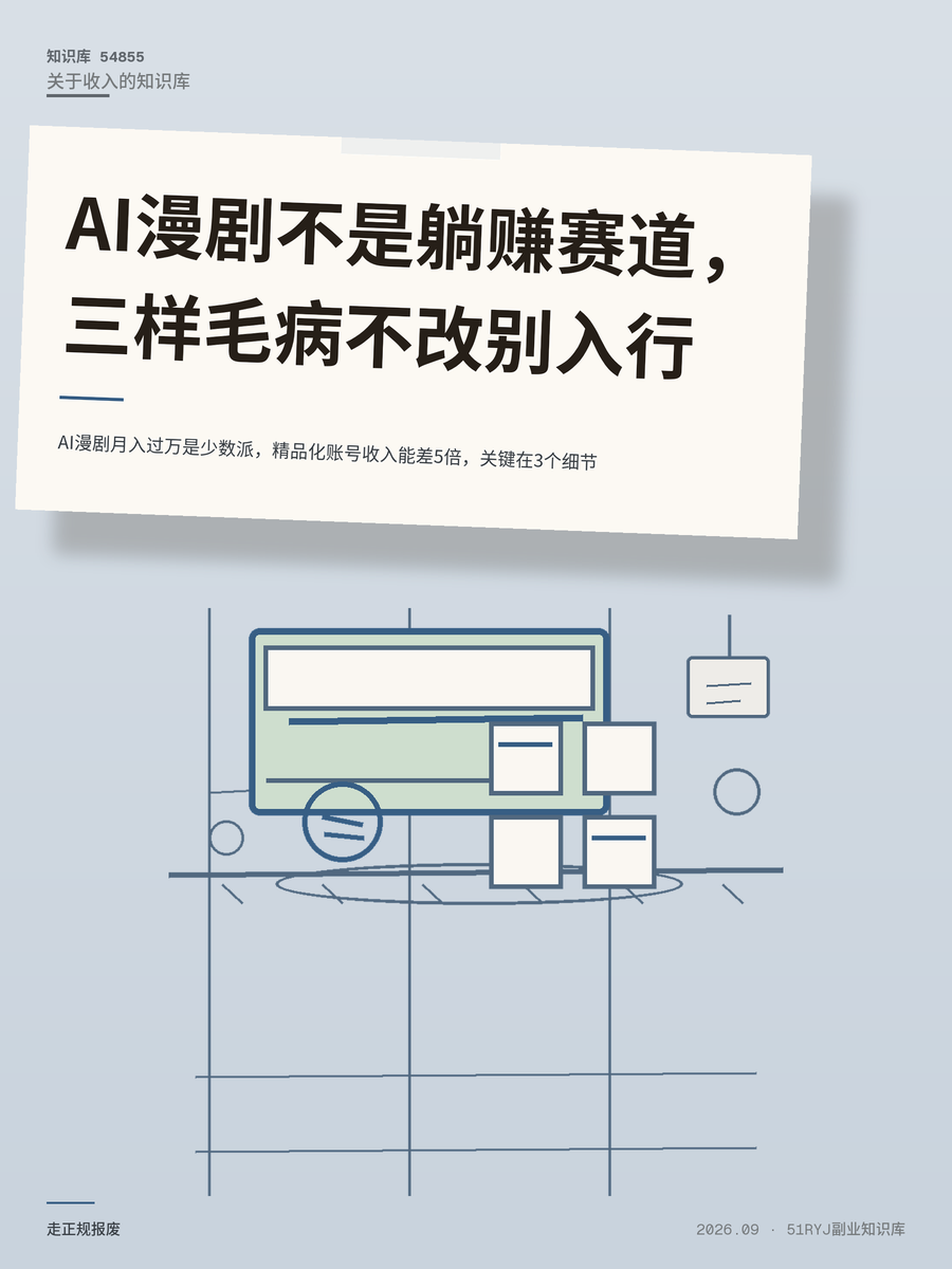 AI漫剧月入过万是少数派，精品化账号收入能差5倍，关键在3个细节