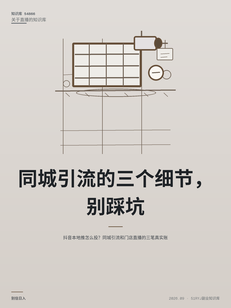 抖音本地推怎么投？同城引流和门店直播的三笔真实账