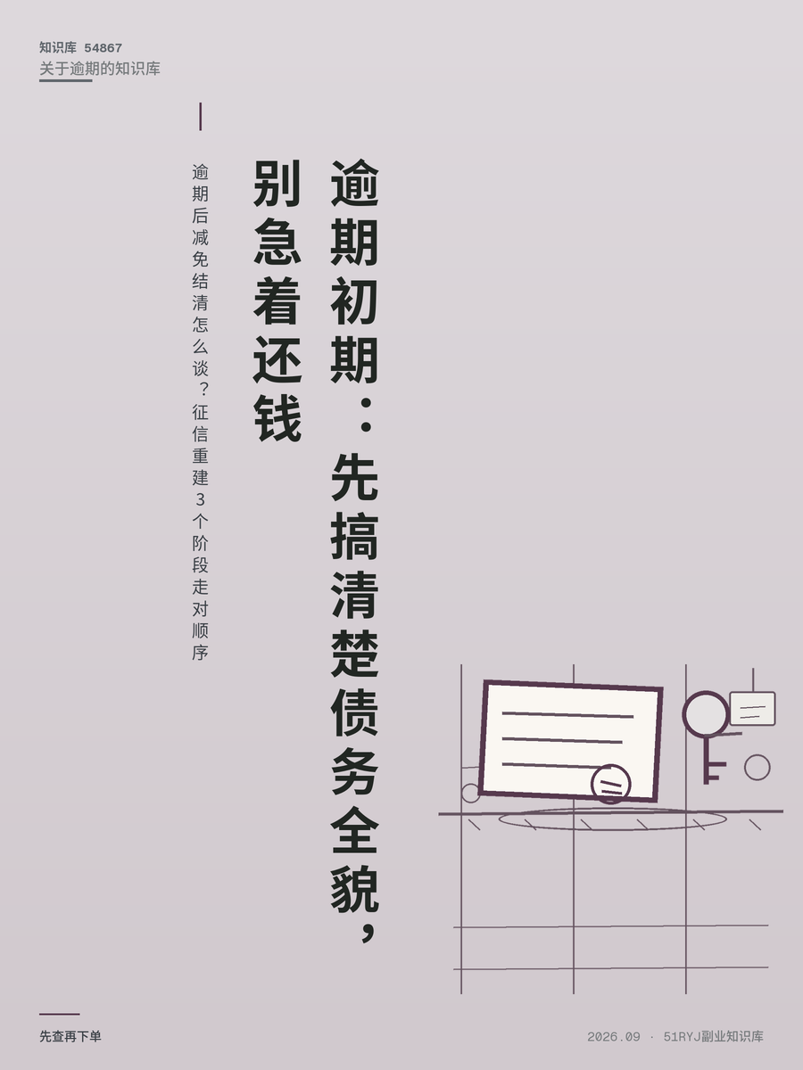 逾期后减免结清怎么谈？征信重建3个阶段走对顺序