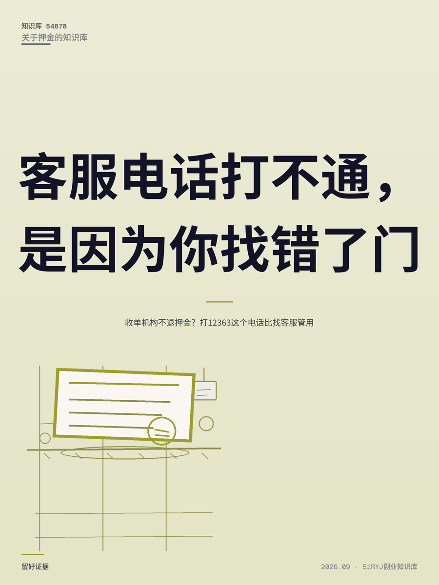 收单机构不退押金？打12363这个电话比找客服管用