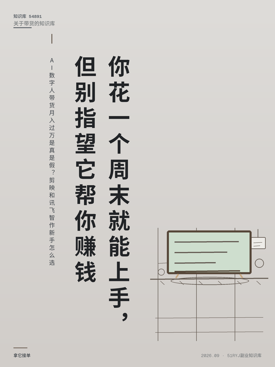 AI数字人带货月入过万是真是假？剪映和讯飞智作新手怎么选