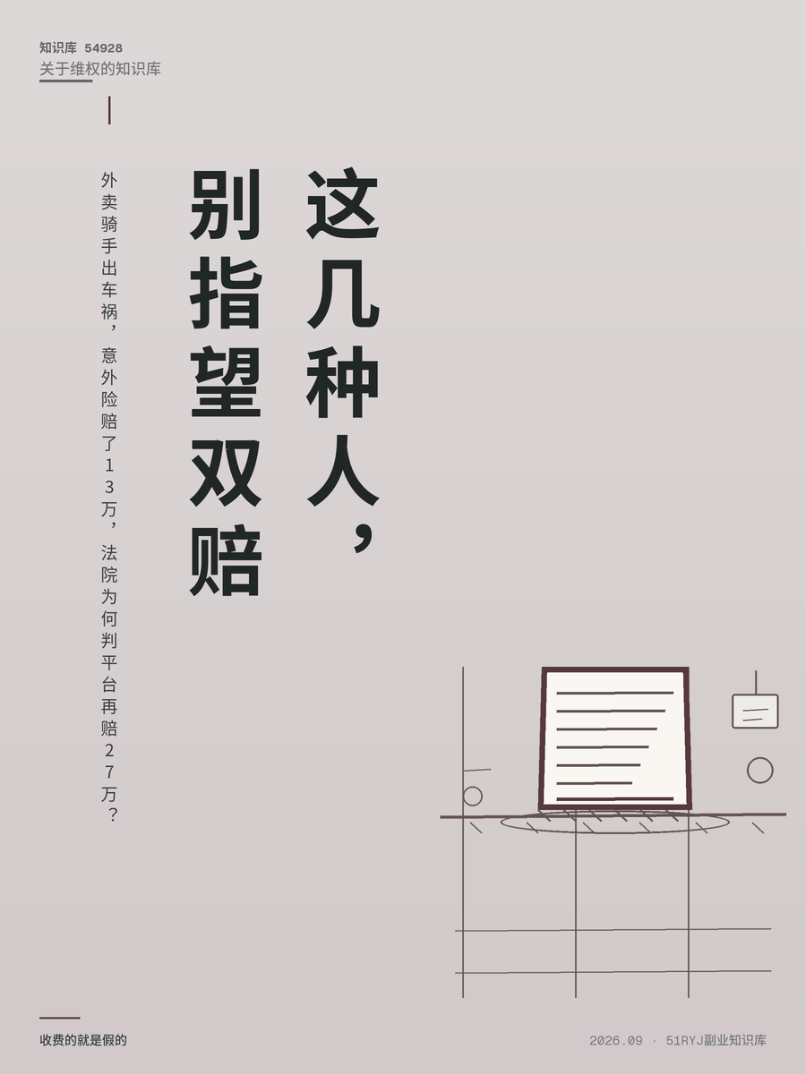 外卖骑手出车祸，意外险赔了13万，法院为何判平台再赔27万？