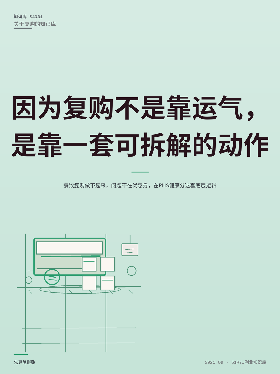 餐饮复购做不起来，问题不在优惠券，在PHS健康分这套底层逻辑