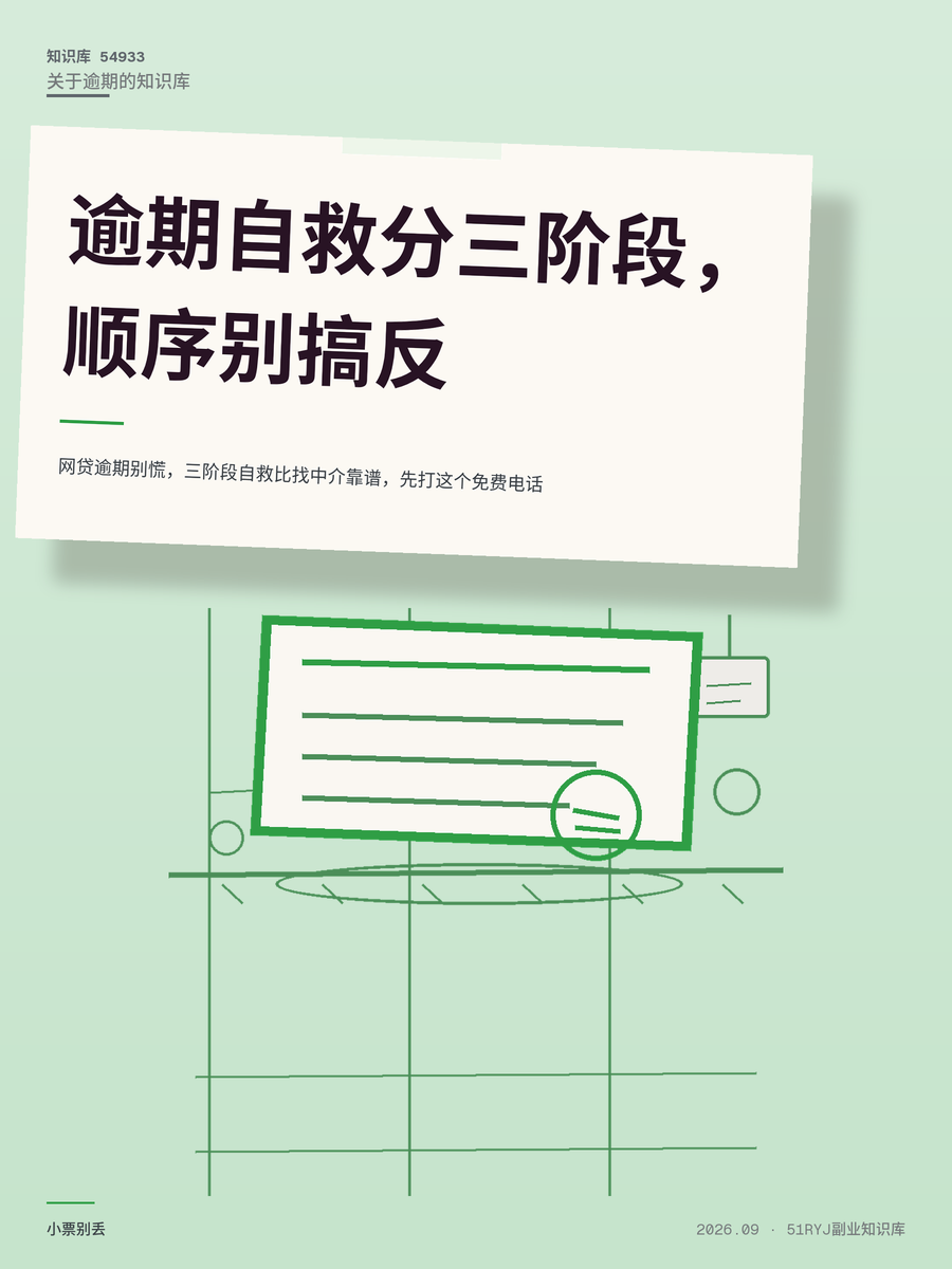网贷逾期别慌，三阶段自救比找中介靠谱，先打这个免费电话