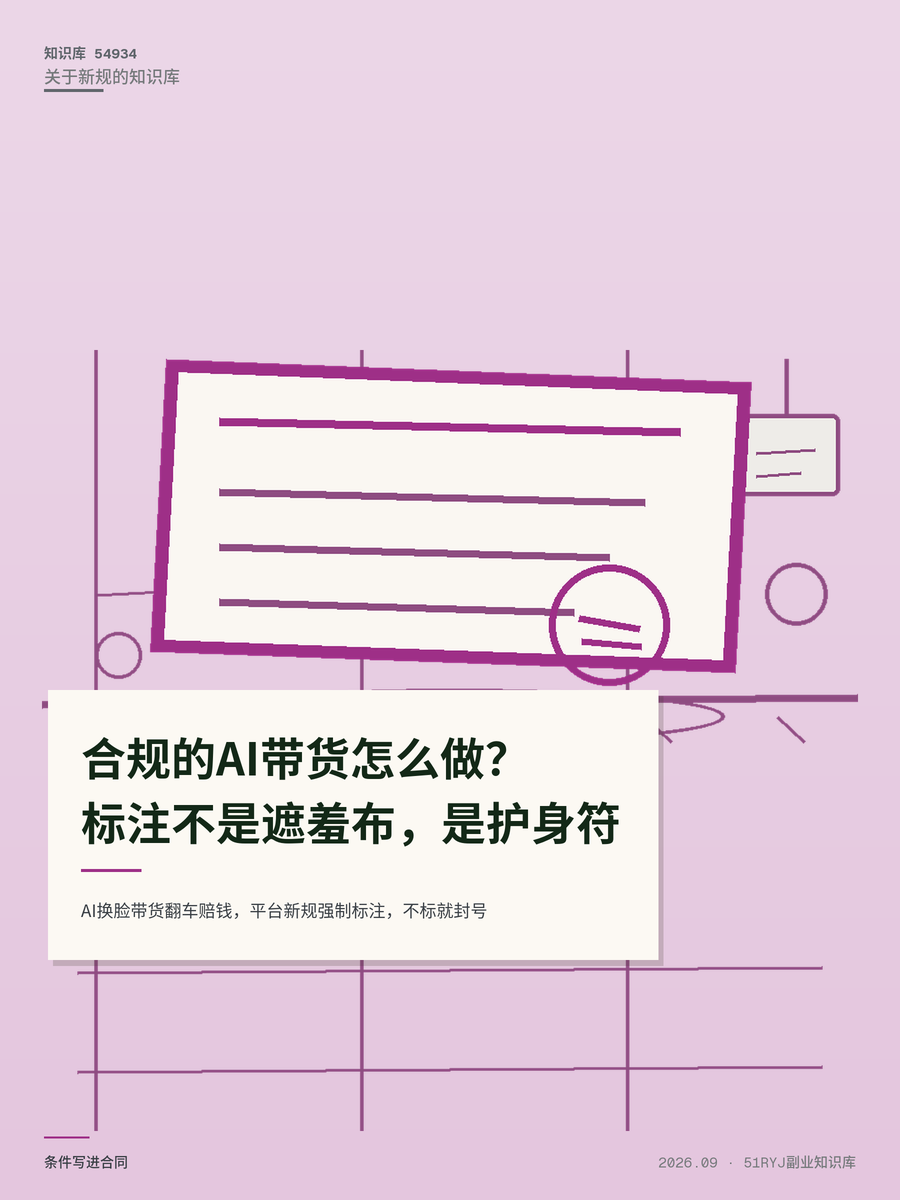 AI换脸带货翻车赔钱，平台新规强制标注，不标就封号