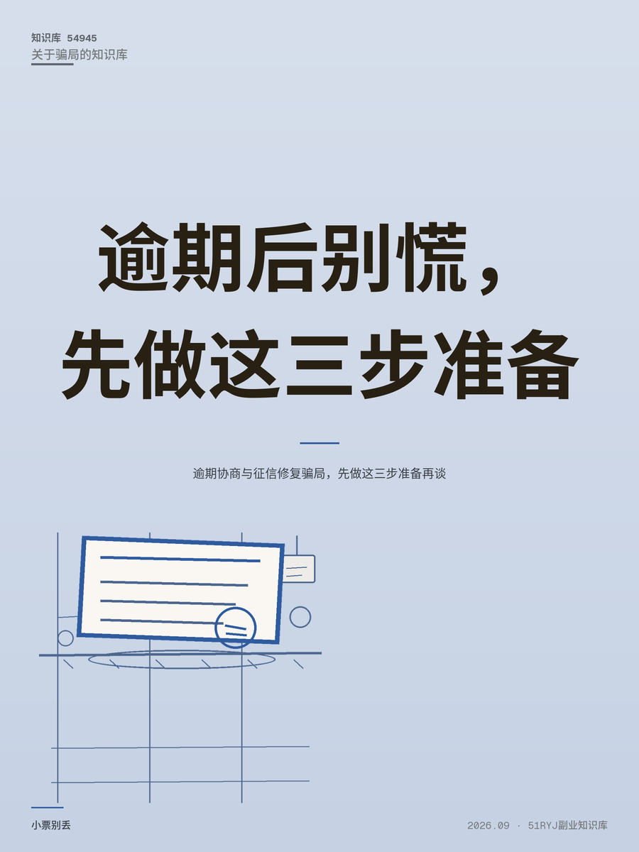 逾期协商与征信修复骗局，先做这三步准备再谈