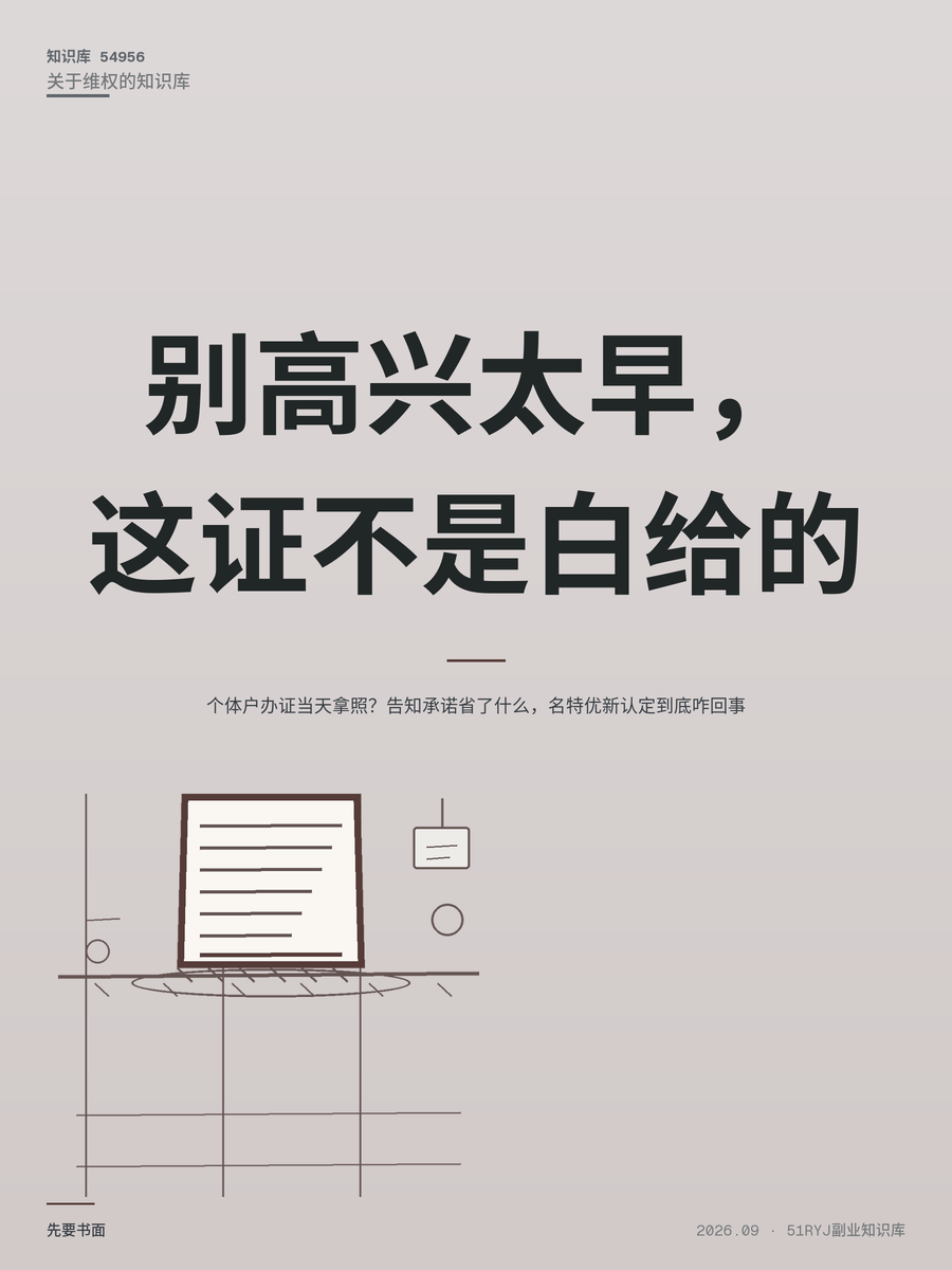 个体户办证当天拿照？告知承诺省了什么，名特优新认定到底咋回事