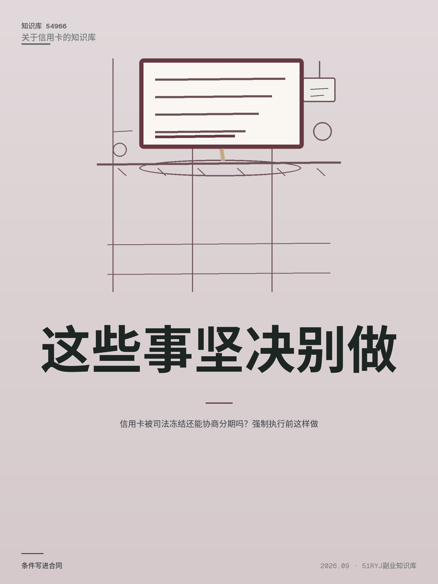 信用卡被司法冻结还能协商分期吗？强制执行前这样做