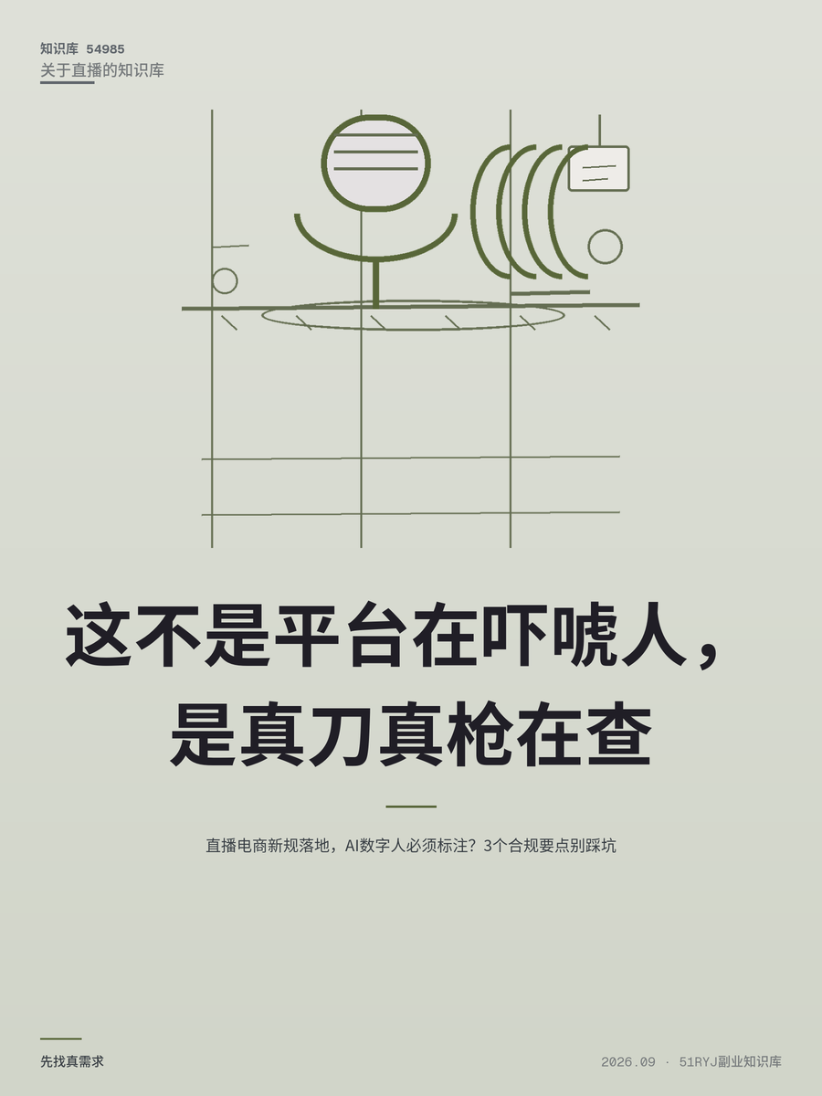 直播电商新规落地，AI数字人必须标注？3个合规要点别踩坑