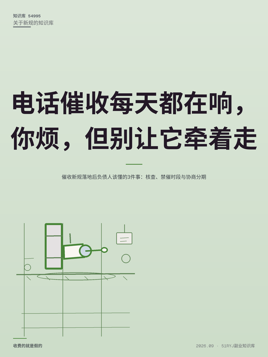 催收新规落地后负债人该懂的3件事：核查、禁催时段与协商分期